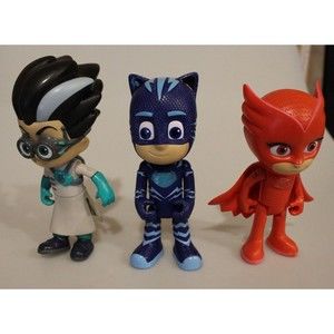 PJ Masks Toys 6” Figures Lot Of 3 Talking Catboy Romeo Owlette Just Play Works